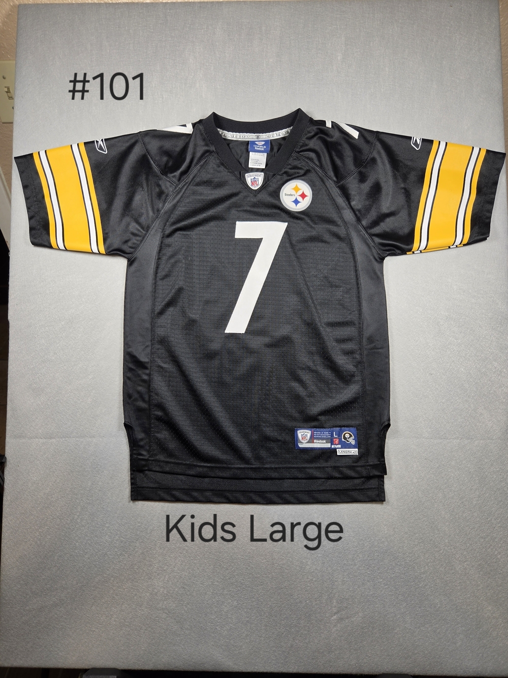 VTG Reebok NFL Pittsburgh Steelers Ben Roethlisberger #7 Jersey - Youth Kids L
